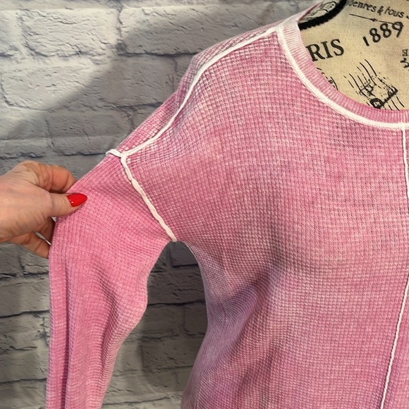 Elliott Lauren Luminosity Lightweight Sweater Waffle Knit Long Sleeves V-neck XS - Picture 3 of 11